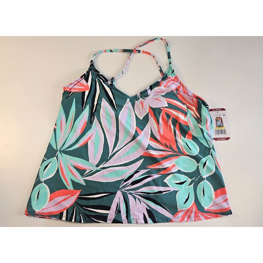 Anne Cole Women's Riviera Floral Easy Triangle Tankini Swim Top NWT